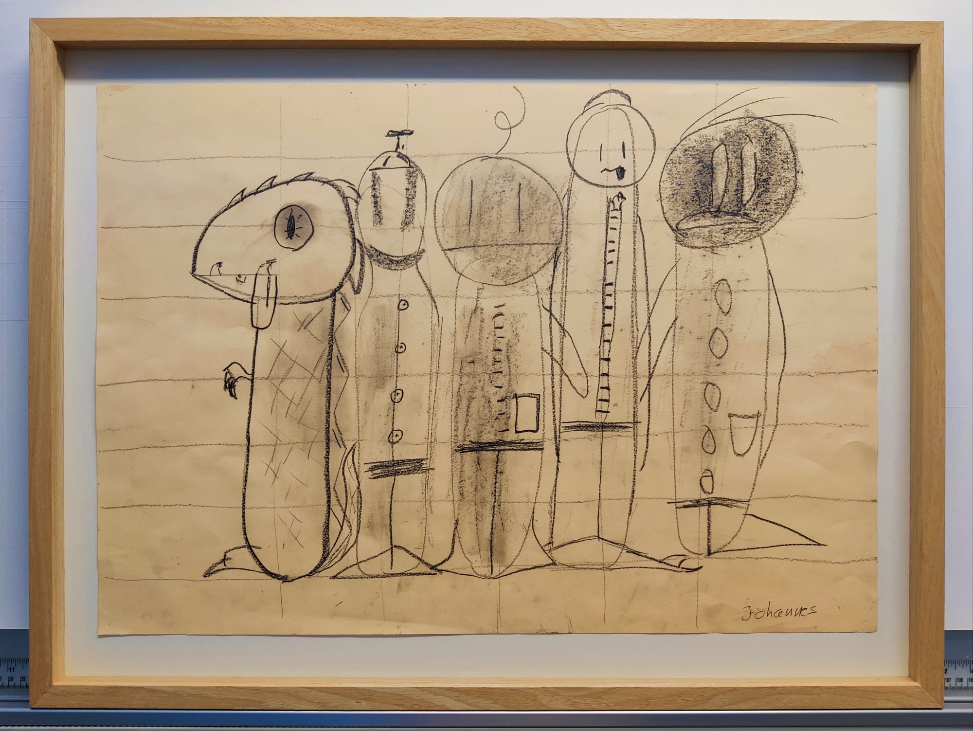 Flytende innramming i eikeramme, eik avstandslist og ArtGlass