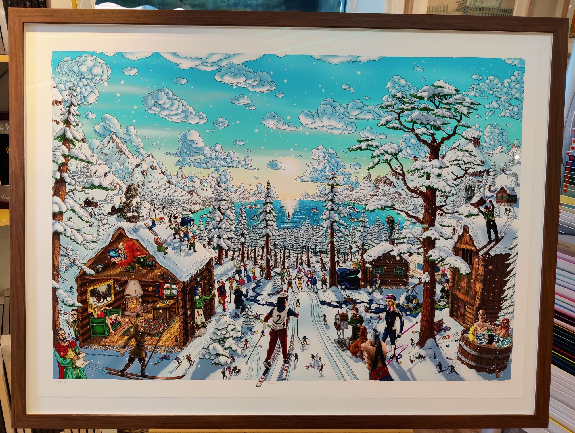 Flytende innramming av D.G.A-trykk Guttestreker