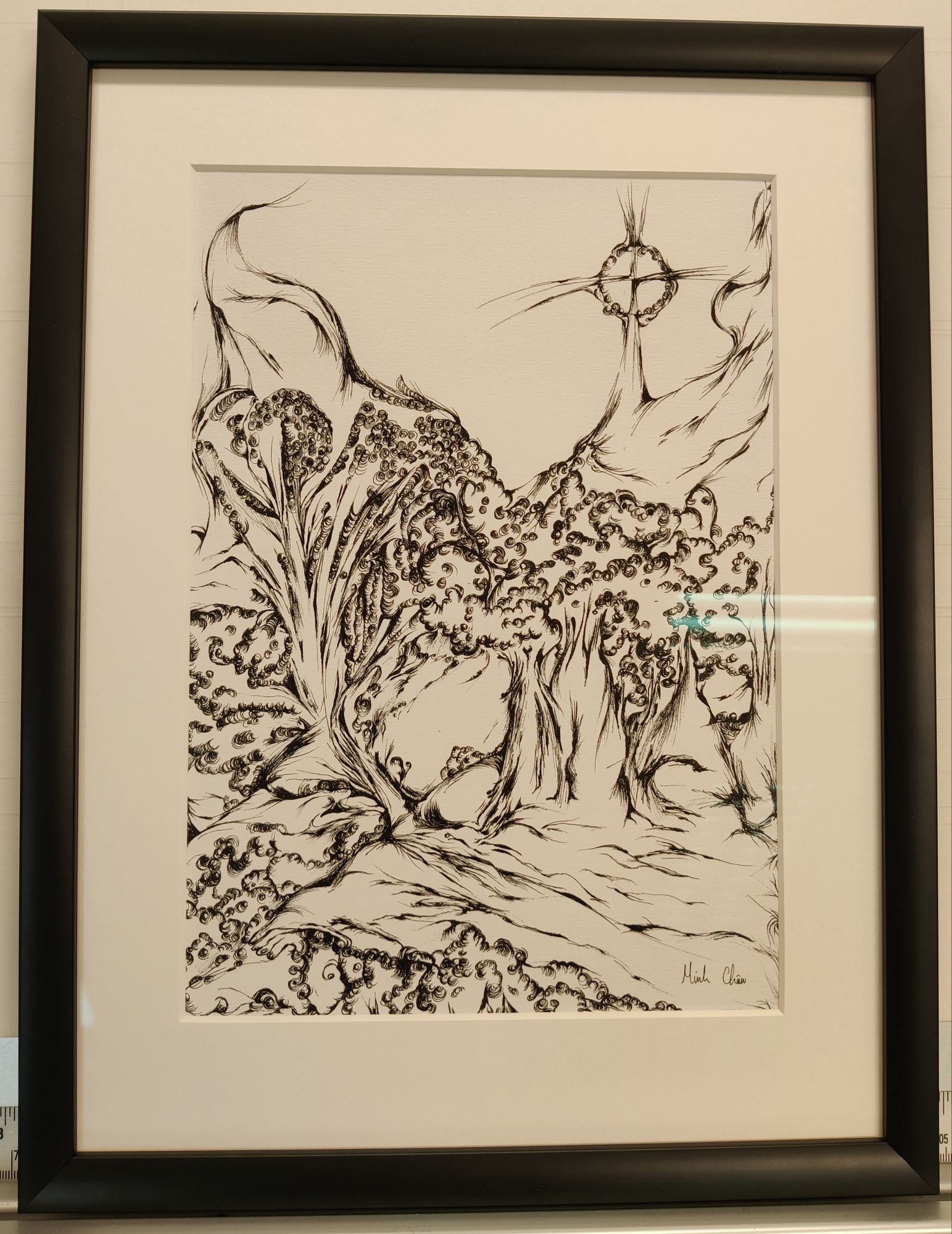 Pennetegning i sort list